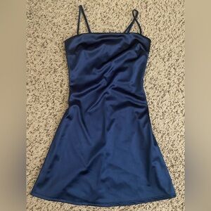 Windsor Midnight Blue Satin Mini Dress